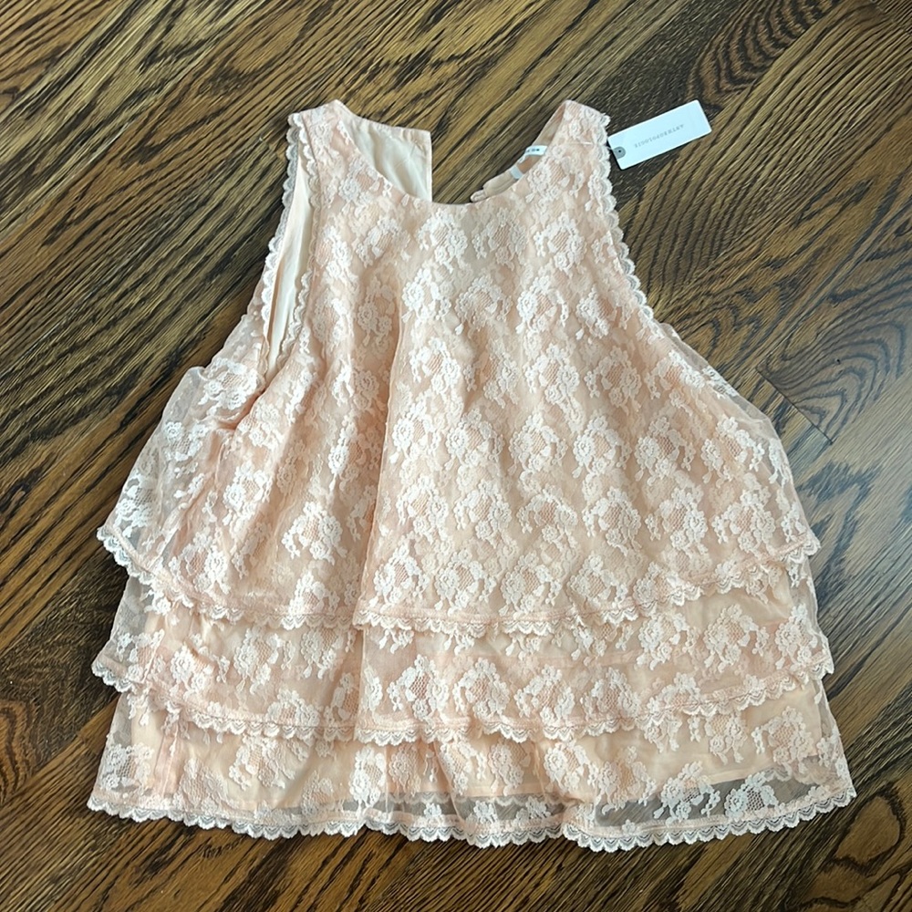 Anthropologie Peach Lace Tank Top